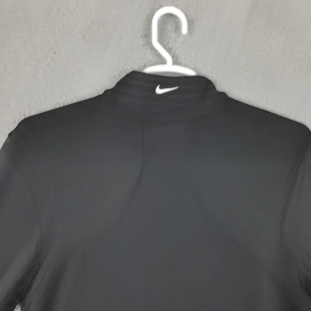 Nike Golf 1/4 Zip Pullover Mens Medium Black Embroidered Sequoyah Athletic EUC